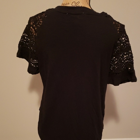 Philosophy Black Ruffled Short Sleeve Blouse - Picture 3 of 6